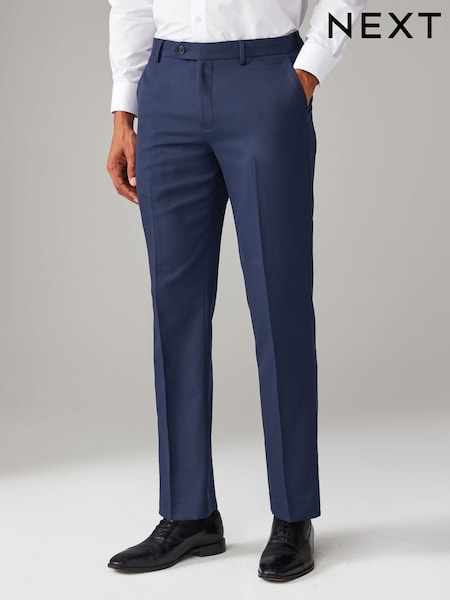 Bright Blue Regular Fit Textured Suit Trousers (632966) | AED153