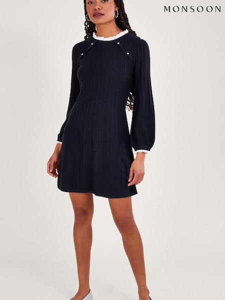 Monsoon Blue Lace Trim Swing Dress (633398) | €54