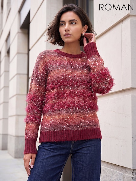 Rouge - Pull Roman Fluffy Space Dye