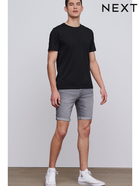 Washed Grey Skinny Fit Denim Shorts (633571) | €7