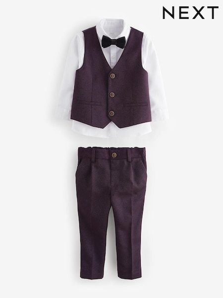 Plum Purple Waistcoat, Shirt, Trousers & Bowtie Set (3mths-9yrs) (633611) | €62 - €71