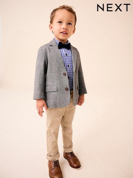 Grey Heritage Blazer, Shirt, Trousers & Bow Tie Set (3mths-9yrs) (633645) | AED188 - AED217