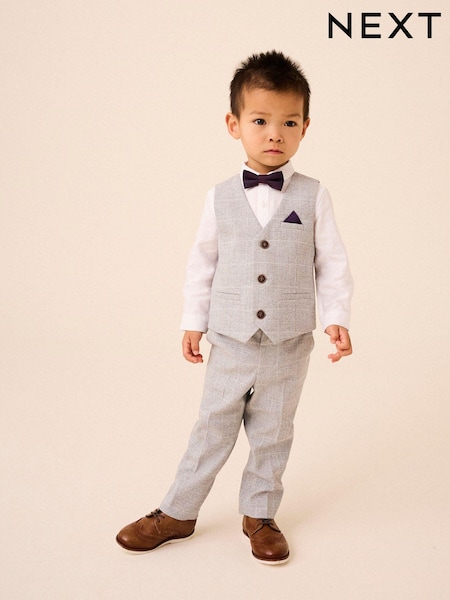 Grey Heritage Waistcoat, Shirt, Trousers & Bow Tie Set (3mths-9yrs) (633694) | R$ 440 - R$ 500