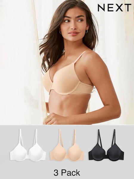 Black/White/Pastel Rose Nude Pad Full Cup Cotton Blend Ultimate Comfort Bras 3 Pack A-E (633771) | INR 2,818 - INR 3,100
