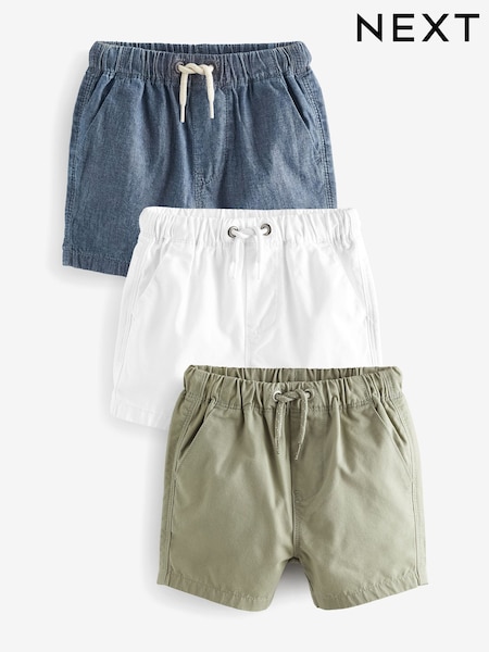 Salbei/Chambray/Weiß - Pull On Shorts 3 Pack (3mths-7yrs) (633911) | 14 € - 18 €
