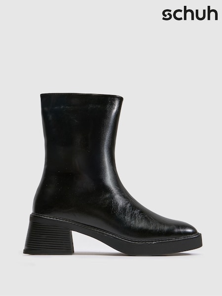 Black - Schuh Beauty Square Toe Chunky Boots