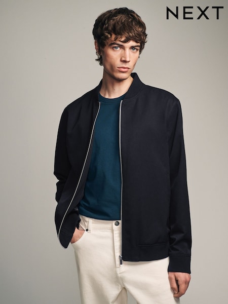 أزرق أزرق داكن - Smart Bomber Jacket (634437) | ‏252 ر.س.‏