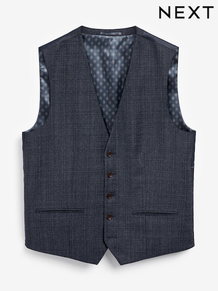 Navy Waistcoat Signature Textured Skinny Fit Suit (634511) | €9