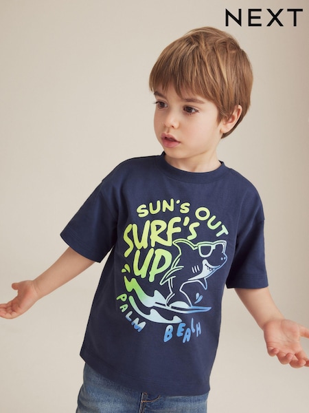 Hai, Marineblau - 100% Cotton Short Sleeve Character T-Shirt (3mths-7yrs) (634600) | 3 € - 4 €