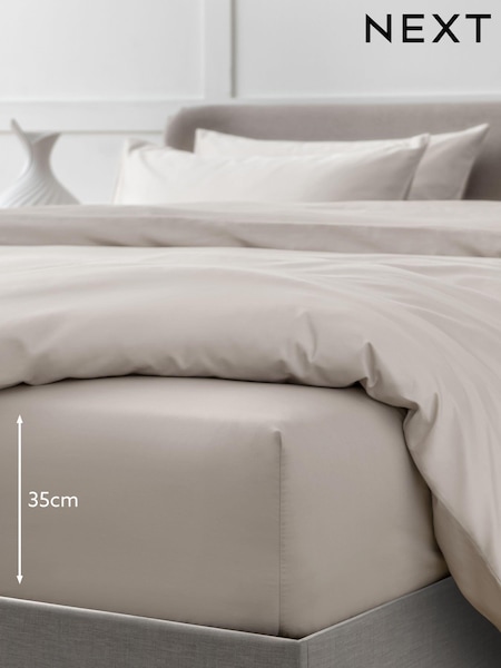 Stone Natural Collection Luxe 400 Thread Count 100% Egyptian Deep Fitted Cotton Sateen Sheet (635125) | €31 - €50