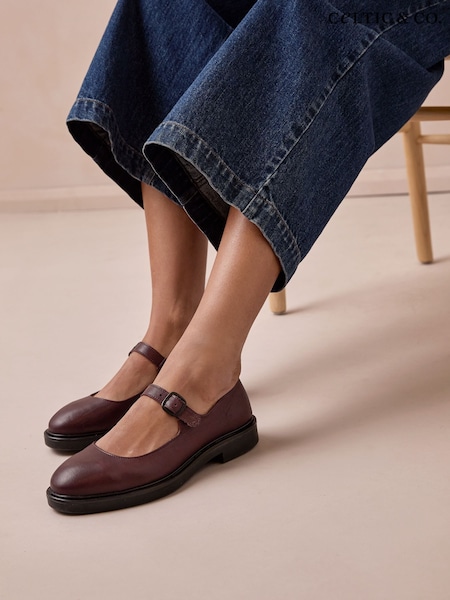 Rot - Celtic & Co. Mary Jane-Schuhe im Chunky-Look