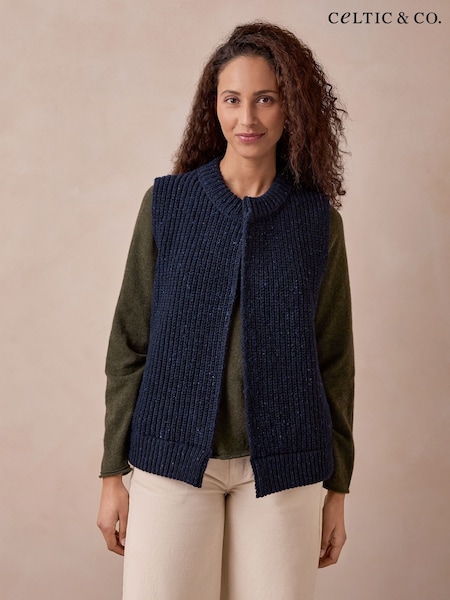 Albastru - Celtic & Co. Donegal Edge To Edge Vest