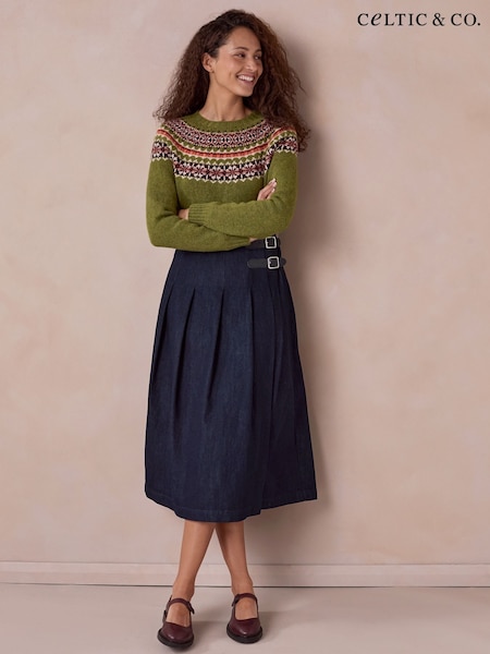 Blue - Celtic & Co. Midi Denim Kilt