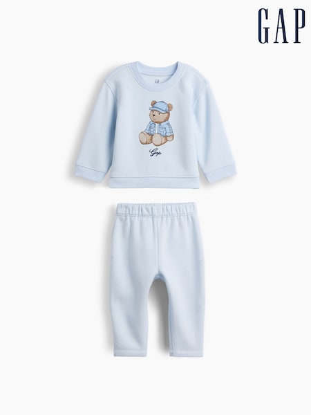 Šviesiai mėlyna - Gap Vintage Soft Brannan Bear Sweat Set (0-24mths)