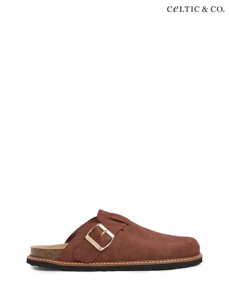 Braun - Celtic & Co. Suede Welt Detail Clogs