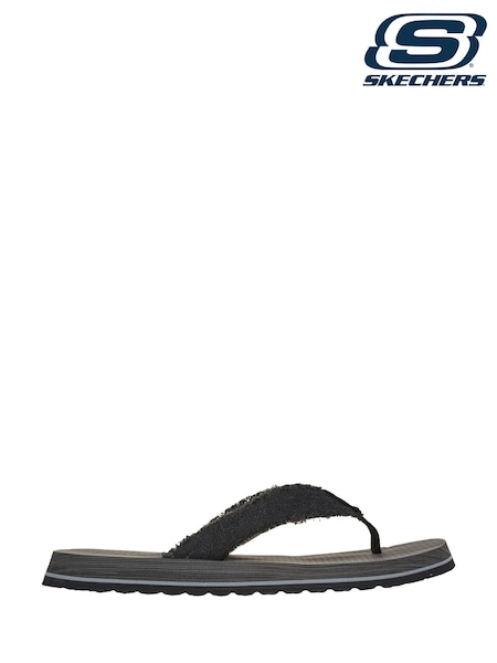 שחור - Skechers Mens Tantric Fritz Sandals (636395) | ‏171‏₪