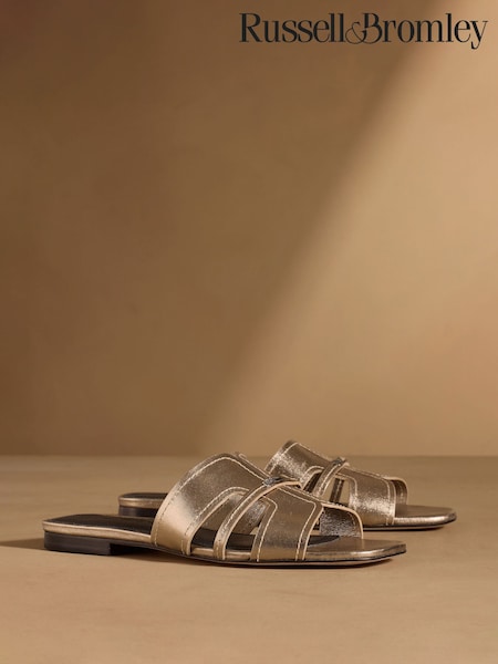 Metallic - Russell & Bromley Clyde Flat Mule Sandals