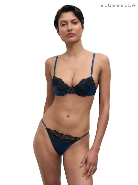 Bleu - Blue -bella Ida Luxury Satin Thong