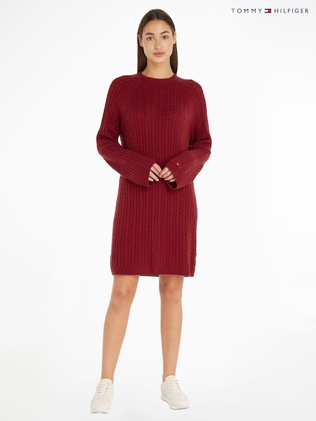 Tommy Hilfiger Red Cable Knit Dress (636817) | AED524