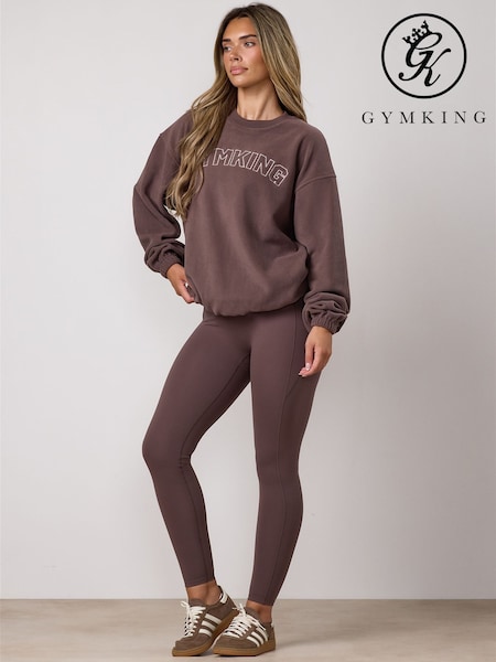 Maro - Gym King Sanctuary Polar Fleece Crew Neck Deep Mocha