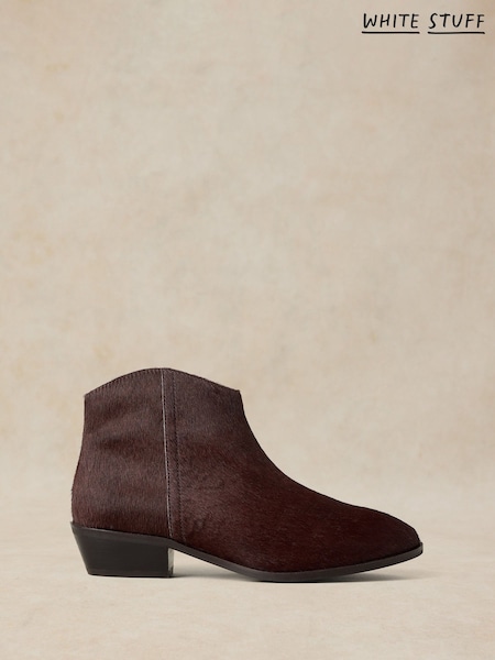 Коричневий - White Stuff Mae Leather Pony Ankle Boots
