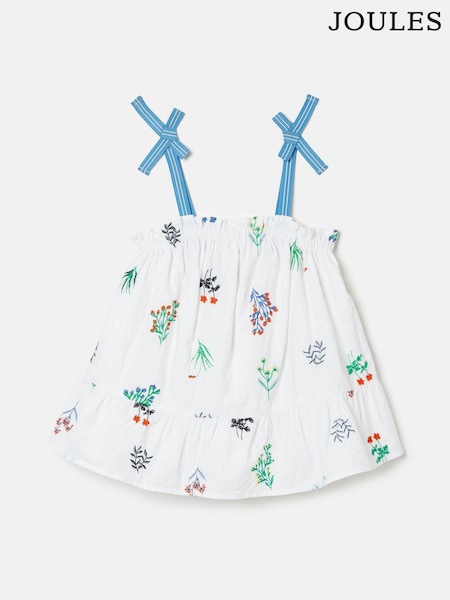 Joules Girls' Playtime White Tiered Woven Top (637362) | €14.50 - €19.50
