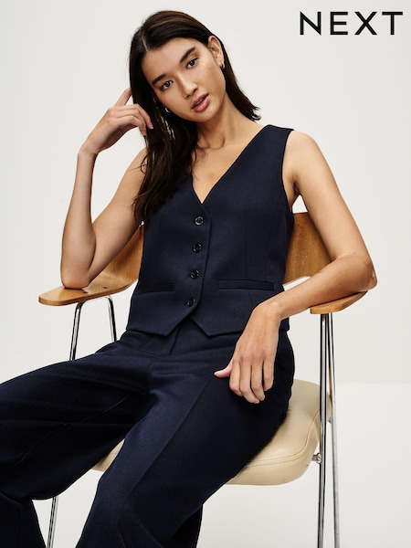 Navy Twill Tailored Waistcoat (637554) | € 11