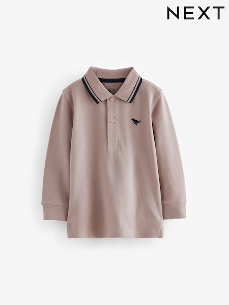 Neutral 100% Cotton Long Sleeve Polo Shirt (3mths-7yrs) (637666) | AED21 - AED28