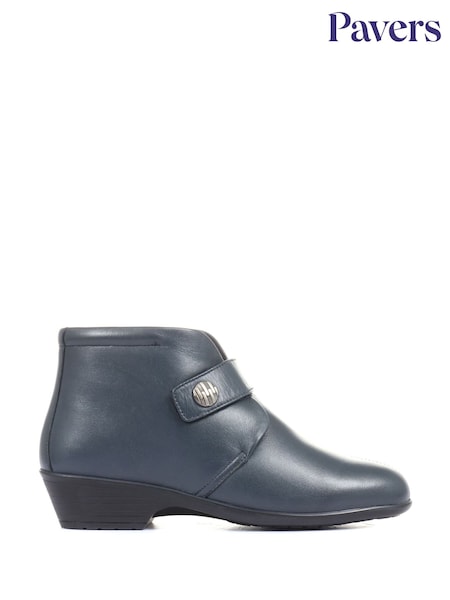 Pavers Blue Wide Fit Leather Ladies Ankle Boots (637694) | €66