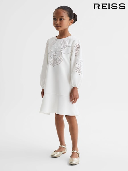 Reiss Ivory Toya 4-9 yrs Floral Print Embroidered Dress (637858) | €47