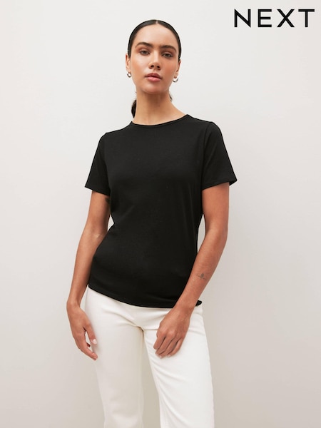 Musta - The Everyday Pyöreä kaula-aukko Cotton Rich Lyhyt hiha T-paita (637969) | €7