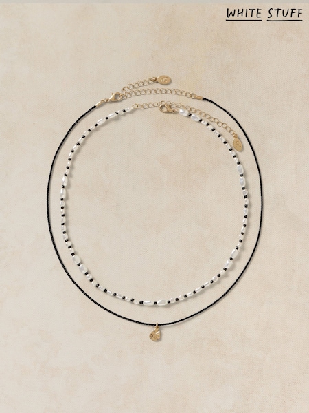Black - White Stuff Pearl Layer Necklace