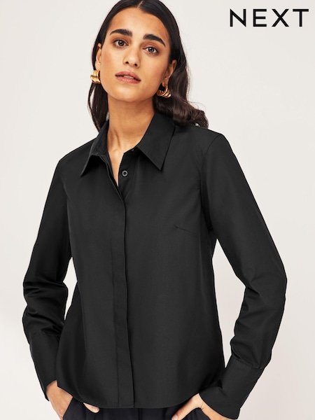 Black Fitted Collared Long Sleeve Shirts 2 Pack (638237) | AED71