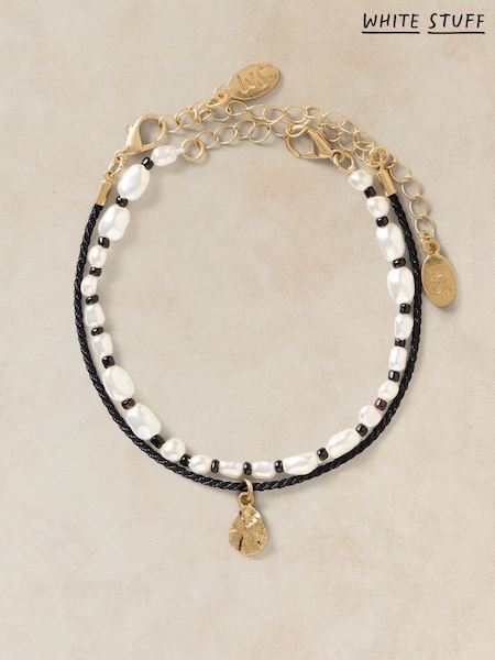 Black - White Stuff Pearl Layer Bracelet