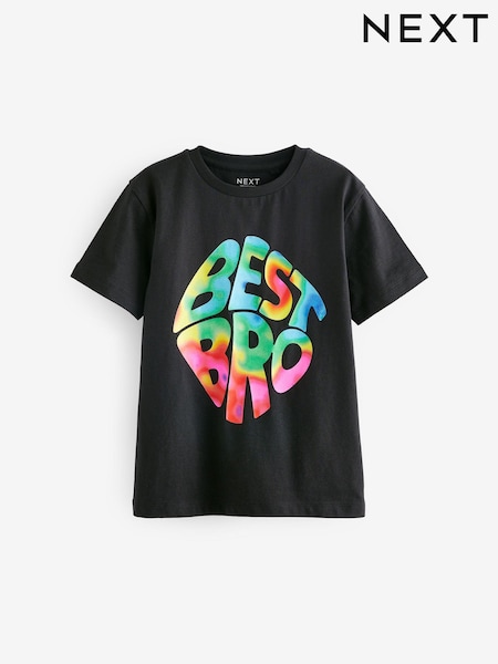 أسود Best Bro - Short Sleeves Graphic 100% Cotton T-Shirt (3-16yrs) (638533) | ‏17 د.إ.‏ - ‏ 28‏ د.إ.