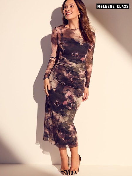 Myleene Klass Animal Print Mesh Dress (638951) | 156 QAR