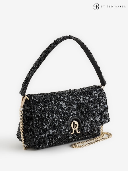 Black - B By Ted Baker Sequin Shoulder Bag