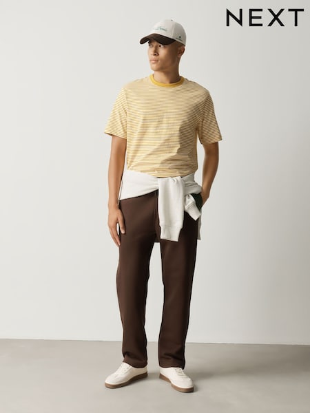 Коричнево-шоколадный - Straight Fit Brushback Joggers