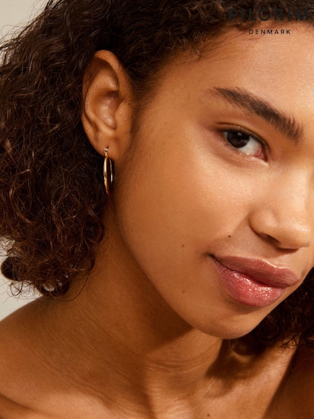 Guld - Pilgrim Layla Creole Hoop Plated Earrings (639416) | kr380