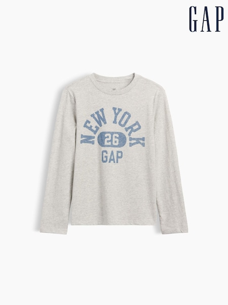 Grey New York - Gap Logo Graphic Long-sleeve T-shirt (4-13yrs)