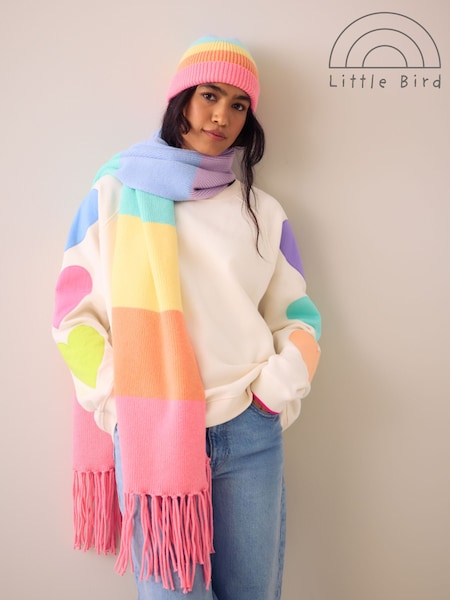 وردي قوس قزح - Little Bird Pastel Tassel Scarf