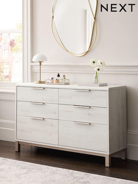 White Bronx Oak Effect 6 Drawer Chest of Drawers (639519) | €490