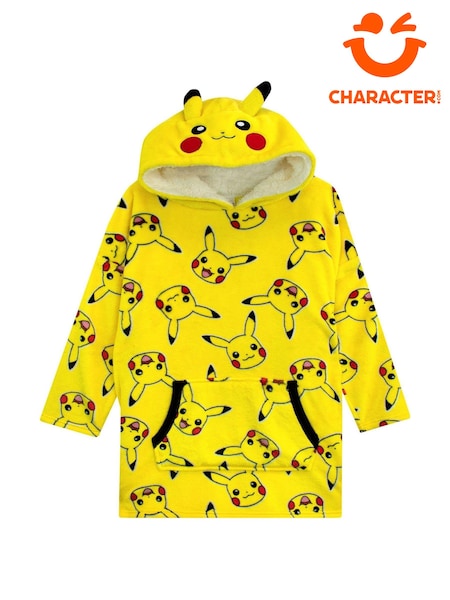 Character Yellow Pokemon Fleece Lounge Blanket Hoodie (639649) | 81 QAR