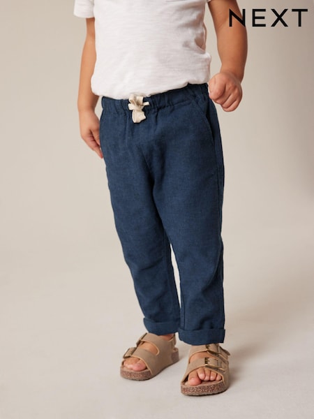 أزرق داكن - Linen Blend Pull-On Trousers (3mths-7yrs) (639684) | ‏28 د.إ.‏ - ‏ 35‏ د.إ.