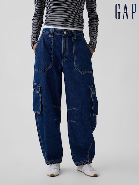Indigo Wash - Gap High Waisted Stride Wide-leg Jeans