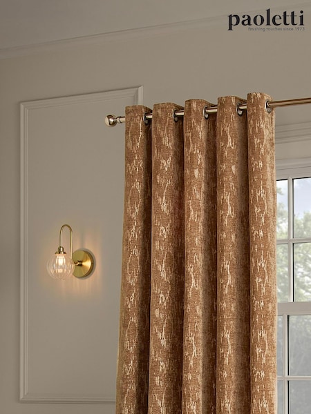 Paoletti Aurelio Chenille Lined Eyelet Curtains