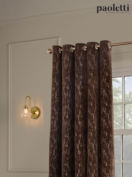 Paoletti Aurelio Chenille Lined Eyelet Curtains