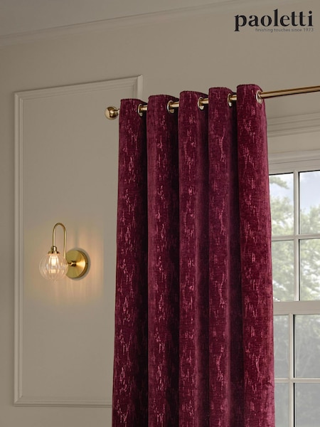 Paoletti Aurelio Chenille Lined Eyelet Curtains