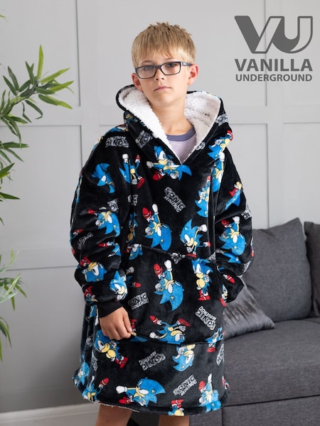 Vanilla Underground Dark Black Sonic All-Over Print Blanket Hoodie (641023) | € 42