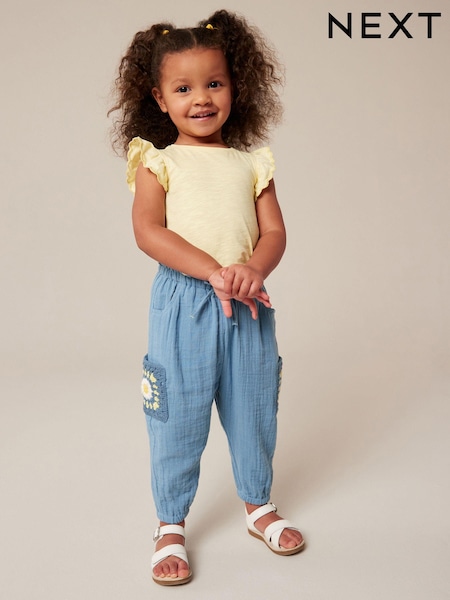 Blau - 100% Cotton Crochet Pocket Trousers (3mths-7yrs) (641686) | 9 € - 10 €